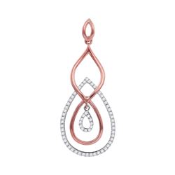 0.20 CTW Diamond Teardrop Pendant 10KT Rose Gold - REF-19N4F