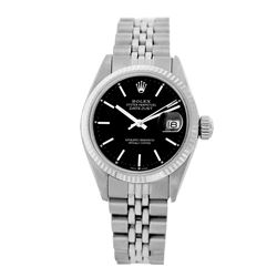 Rolex Pre-owned 26mm Womens Custom Black Dial Stainless Steel - REF-360M3R