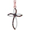 Image 1 : 0.11 CTW Red Color Diamond Oval Cross Outline Pendant 10KT Rose Gold - REF-13X4Y