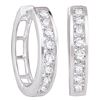 0.25 CTW Diamond Hoop Earrings 14KT White Gold - REF-26H3M