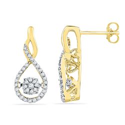 0.33 CTW Diamond Moving Cluster Earrings 10KT Yellow Gold - REF-37N5F