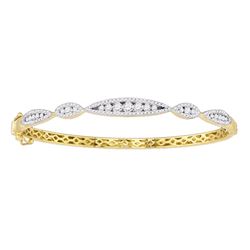 1.02 CTW Diamond Bangle Bracelet 10KT Yellow Gold - REF-97H4M