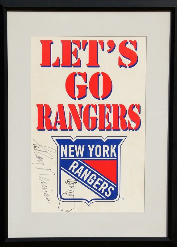 LeRoy Neiman, Let's Go Rangers (Stanley Cup), Poster with Marker Drawing