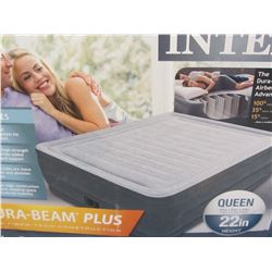 Intex Queen 22"high dura-beam airbed with built in pump