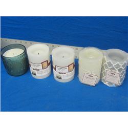 Lot of 5 LED real wax candles