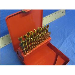 25 piece brad point wood drill bits in metal storage case