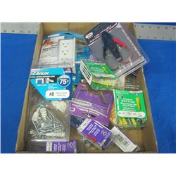 large flat of hardware including / wall and picture anchors/hangars