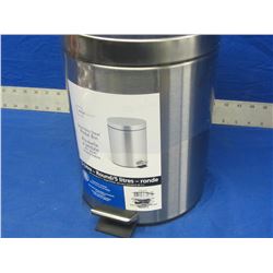 5 litre stainless steel waste bin with foot pedal