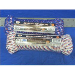 2 lots of diamond braid rope 100ft each