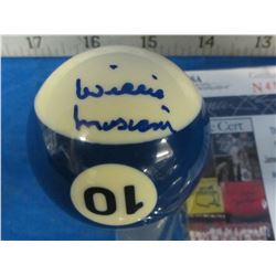 Hand signed Willie Mosconi # 10 billard ball