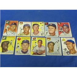 lot of 10 baseball cards 1954