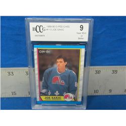 Joe Sakic Rookie card #113 Graded 9 near mint