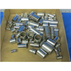 Flat of sockets 1/4 - 3/8 and 1/2" drives