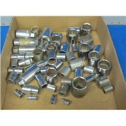 Flat of sockets 1/4 - 3/8 and 1/2" drives