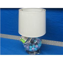 Pom Pom filled kids table lamp