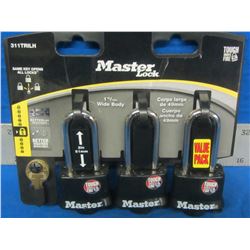 Master Locks set of 3 cut and weather resistant