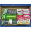 Image 1 : flat of 3 New water bottles & 2 Shopkins Snackeez cups