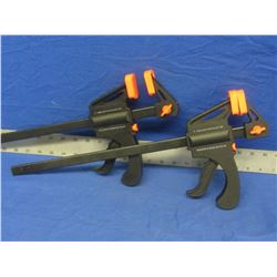 Set of 2 ratcheting bar  clamps 12"