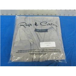Rags + Couture open front shawl size large / grey