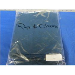 Rags + Couture open front shawl size large / teal