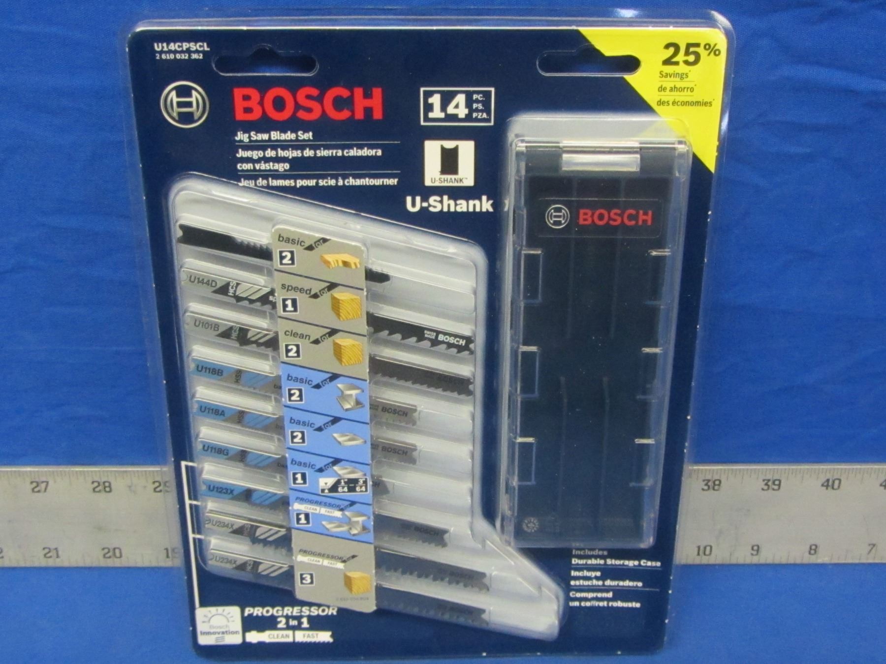 New Bosch 14 piece Jig Saw blade set with storage case