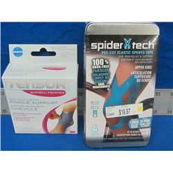 New Spider tech 4 pre-cut sport tape & 1 Tensor ankle support