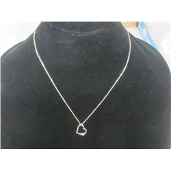 Sterling 925 chain with diamond heart pendant