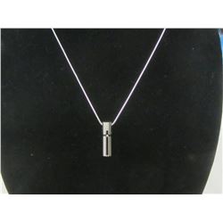 22" stainless chain with cubic stone in cross