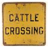 Image 1 : Vintage Metal Cattle Crossing Sign