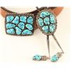 Image 2 : Matching Sterling Silver & Turquoise Buckle & Bolo