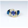 Image 1 : Vivid Tanzanite & Black Opal Ring