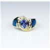 Image 2 : Vivid Tanzanite & Black Opal Ring