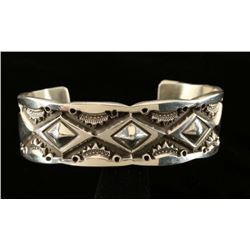 Big Boy Hammered Silver Mens Cuff