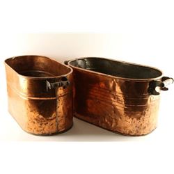Lot of 2 Copper Tubs
