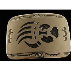 Navajo Sterling Bear Paw Belt Buckle