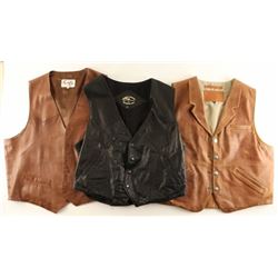 Lot of 3 Leather Vests