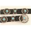 Image 3 : Sterling & Turquoise Sand Cast Concho Belt