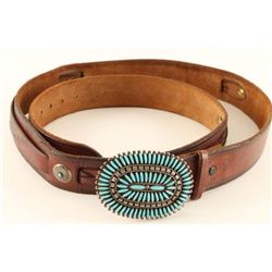 Pettipoint Turquoise Belt Buckle