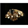 Image 1 : Gold Nugget Ring with Sapphire & Diamonds