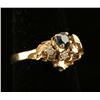 Image 2 : Gold Nugget Ring with Sapphire & Diamonds