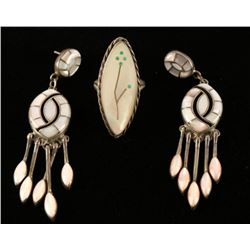 Mother of Pearl Ring & Earrings
