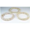 Image 1 : Lot of 3 Freshwater Pearl Bangle Wrap Bracelets