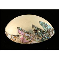 Sterling & Abalone Brooch