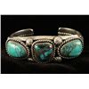 Image 1 : Native American Silver & Turquoise Cuff Bracelet