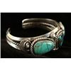 Image 2 : Native American Silver & Turquoise Cuff Bracelet