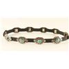 Image 1 : Leather Hatband with Sterling & Turquoise Conchos