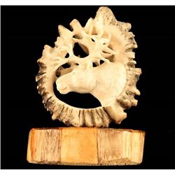 Carved Moose Button