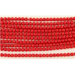 Lot of 10 Bamboo Coral Bead Strands