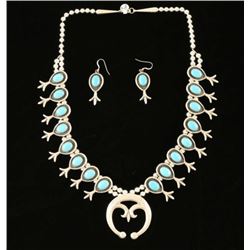 Turquoise Squash Blossom Necklace