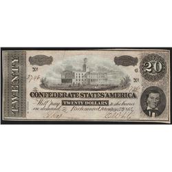 1864 $20 Confederate States of America Note